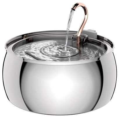 304 Stainless Steel Pet Water Fountain 4L/135 Oz with Faucet Silent Filter Automatic Dog Water Fountain Live Water Circulation