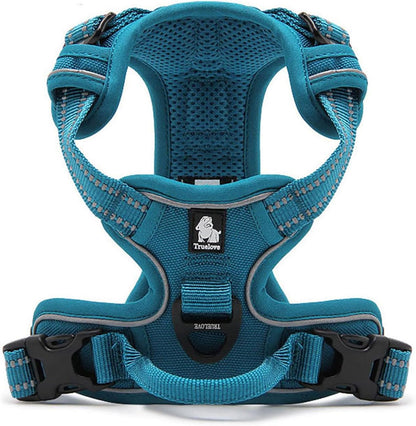 Adjustable No-Pull Dog Harness Reflective Pup Vest Harnesses Comfortable Control Brilliant Colors Tlh5651(Blue,Xs)